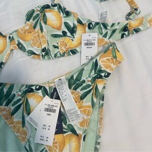 Lemon Print Bikini Top